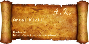 Antal Kirill névjegykártya